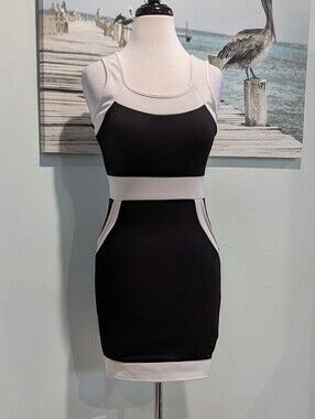 De Colores Black and White Mini Bodycon Dress